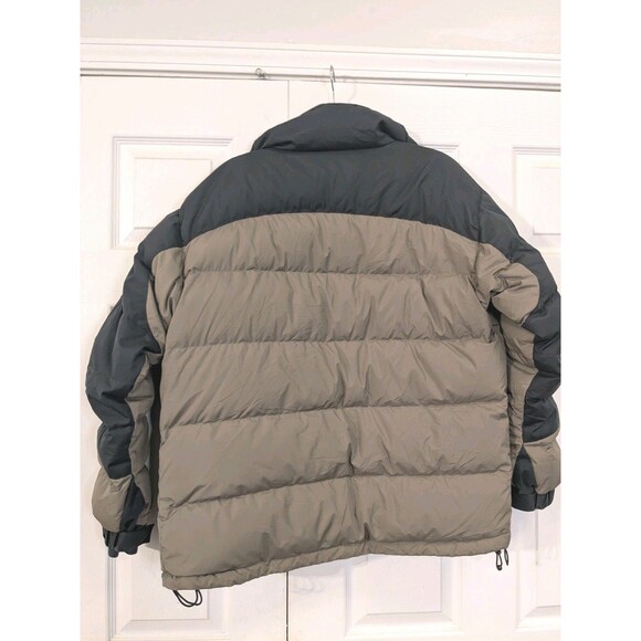 L.L. Bean Mens Jacket Coat Goose Down Vintage Sz Medium Tan and Black Gorpcore - Picture 2 of 8